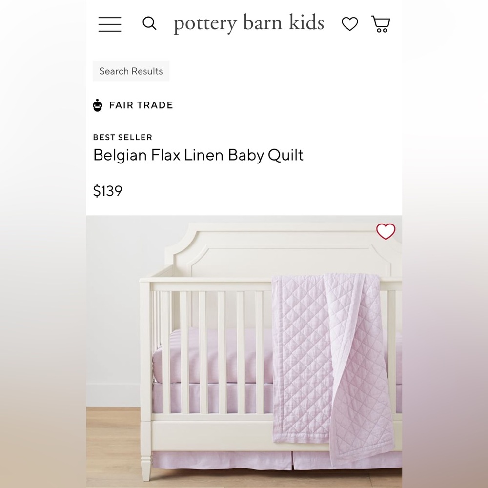 Pottery Barn Crib Quilt - Lavender